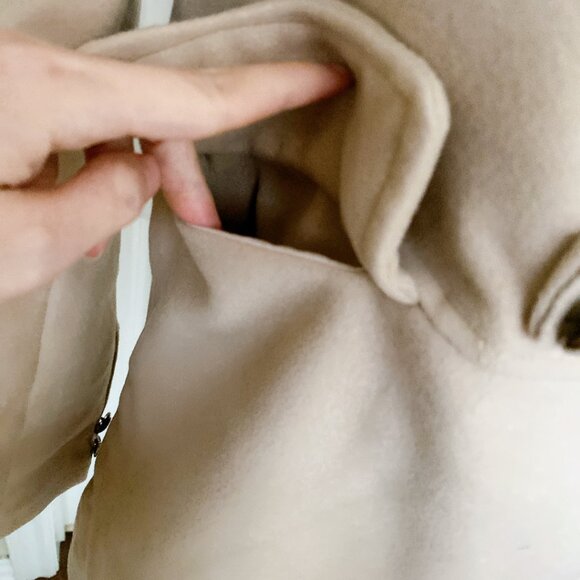 New Lady Women Beige Soft Fleece Retro Military Style Short Jacket Coat - Picture 6 of 7